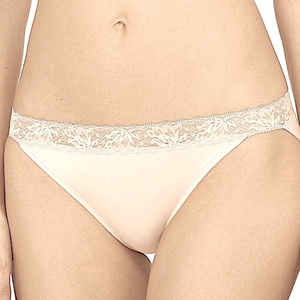 *2 PC PANTY SET / NWT NATORI DISCREET BIKINI SZ L CAMEO ROSE/ LIGHT TAN